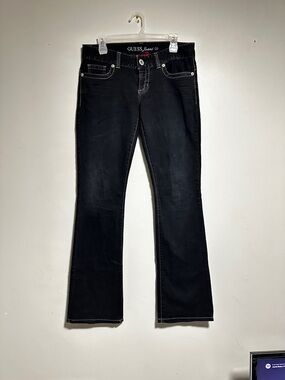 GUESS Black Boot Cut Jeans with Contrast Stitching
